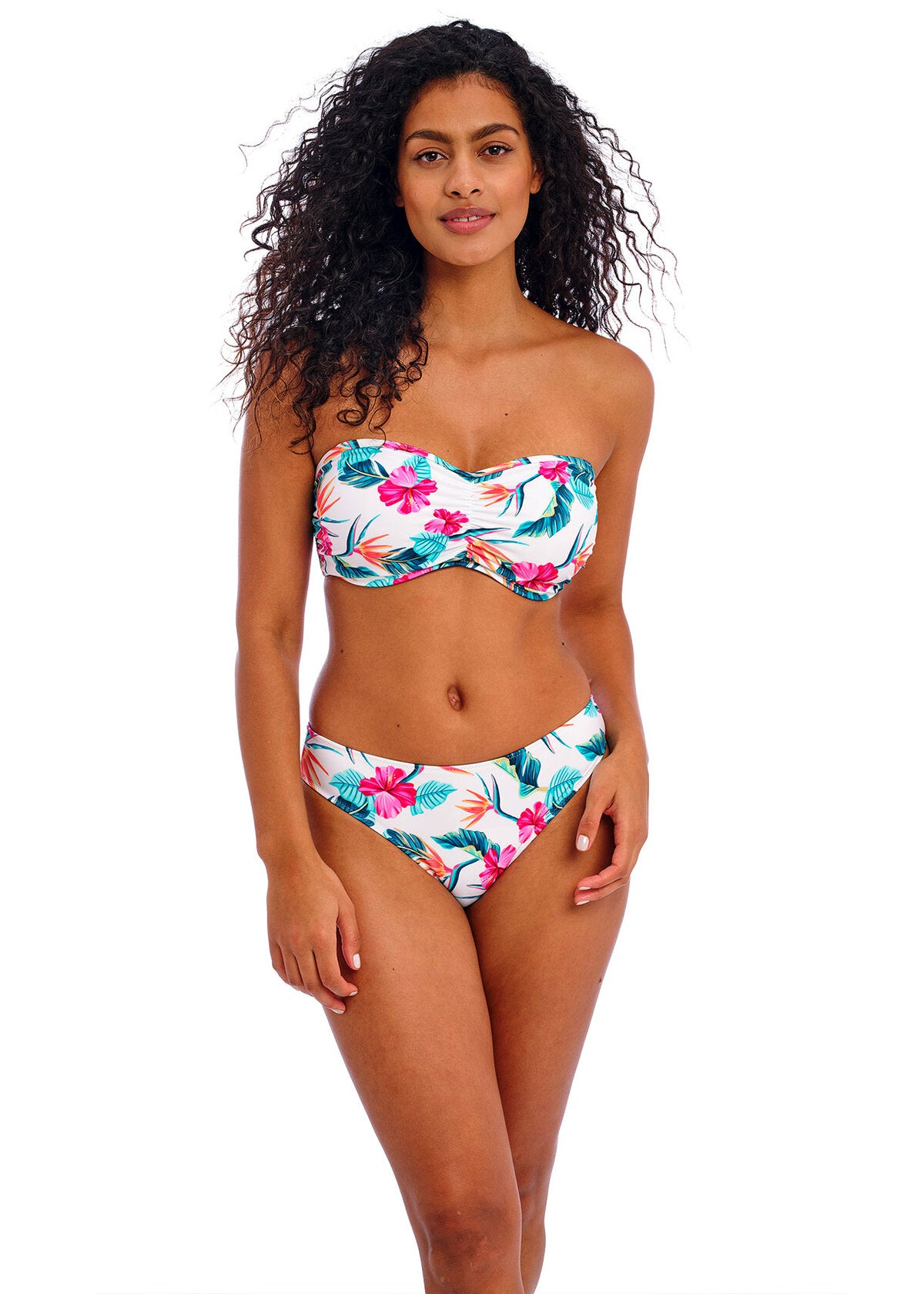 Freya Swim-Palm Paradise haut de bikini bandeau avec armatures blanc