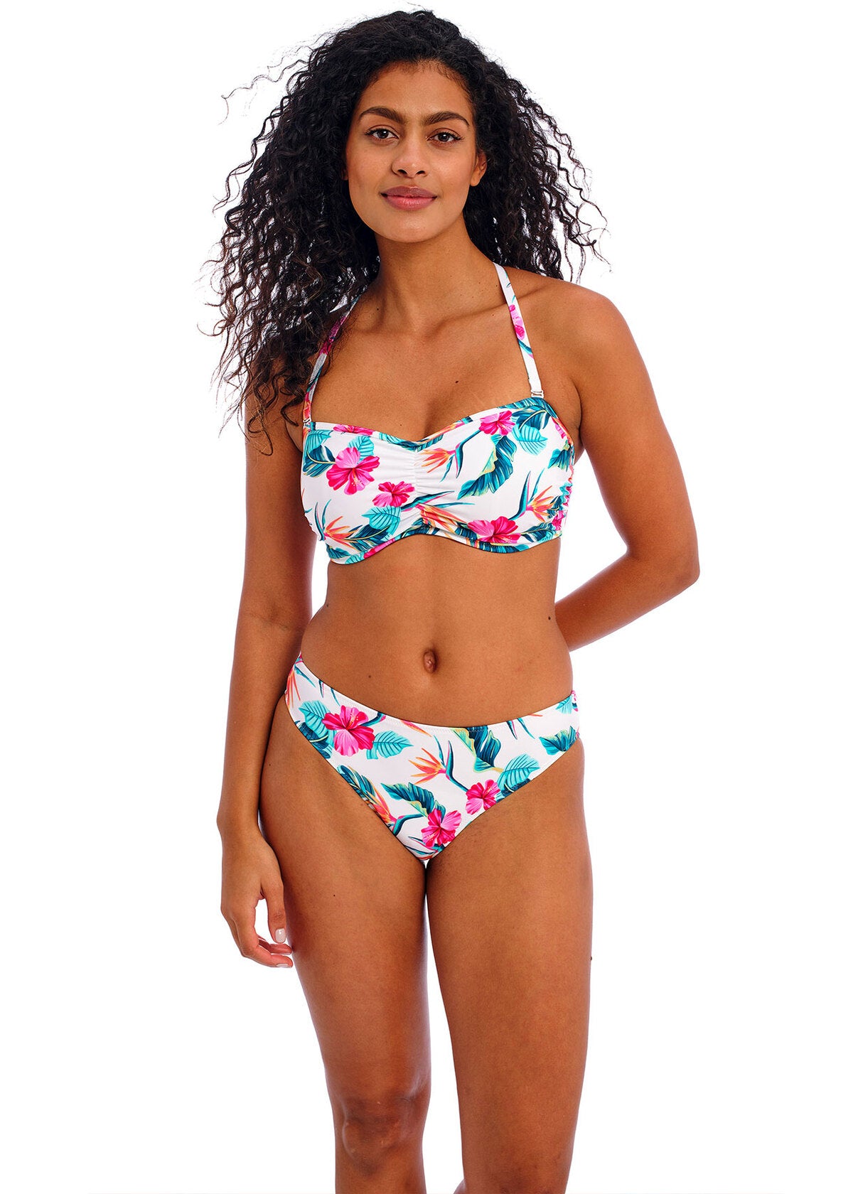 Freya Swim-Palm Paradise haut de bikini bandeau avec armatures blanc