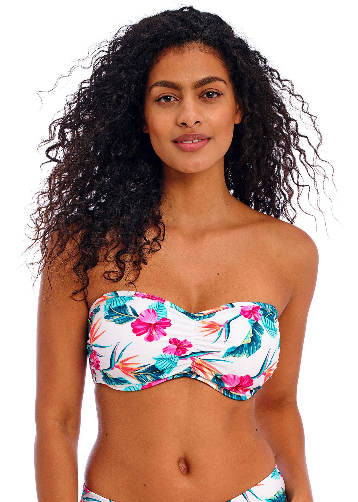 Freya Swim-Palm Paradise haut de bikini bandeau avec armatures blanc