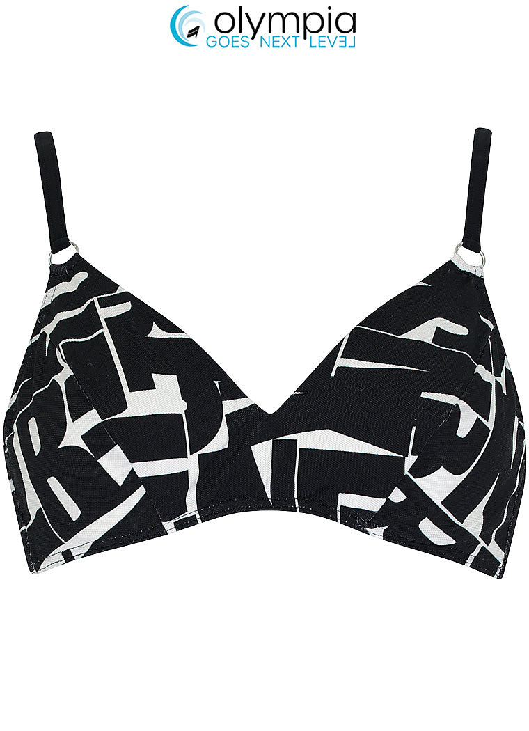 Olympia-haut de bikini triangle à armatures noir/blanc