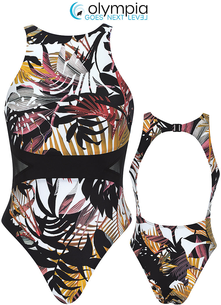 Olympia-Maillot de bain une pièce sans armature dos nu noir/multi 10