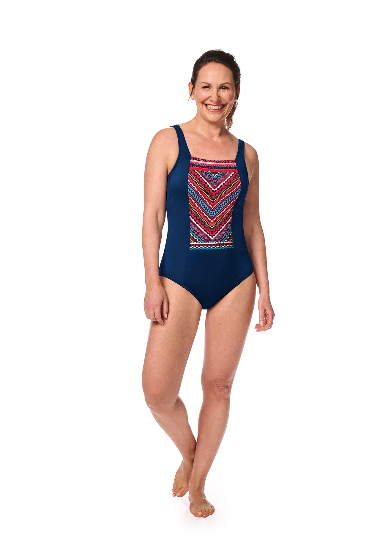 Amoena-Thassos maillot de bain une pièce plein corsage bleu marine/multi