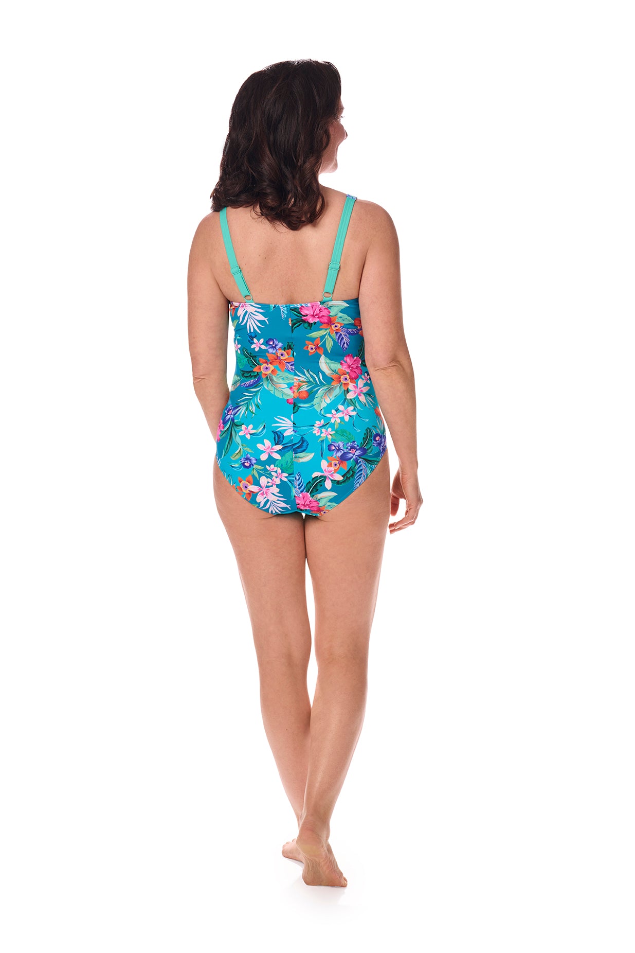 Amoena-Alvor maillot de bain une pièce à encolure haute turquoise/multi