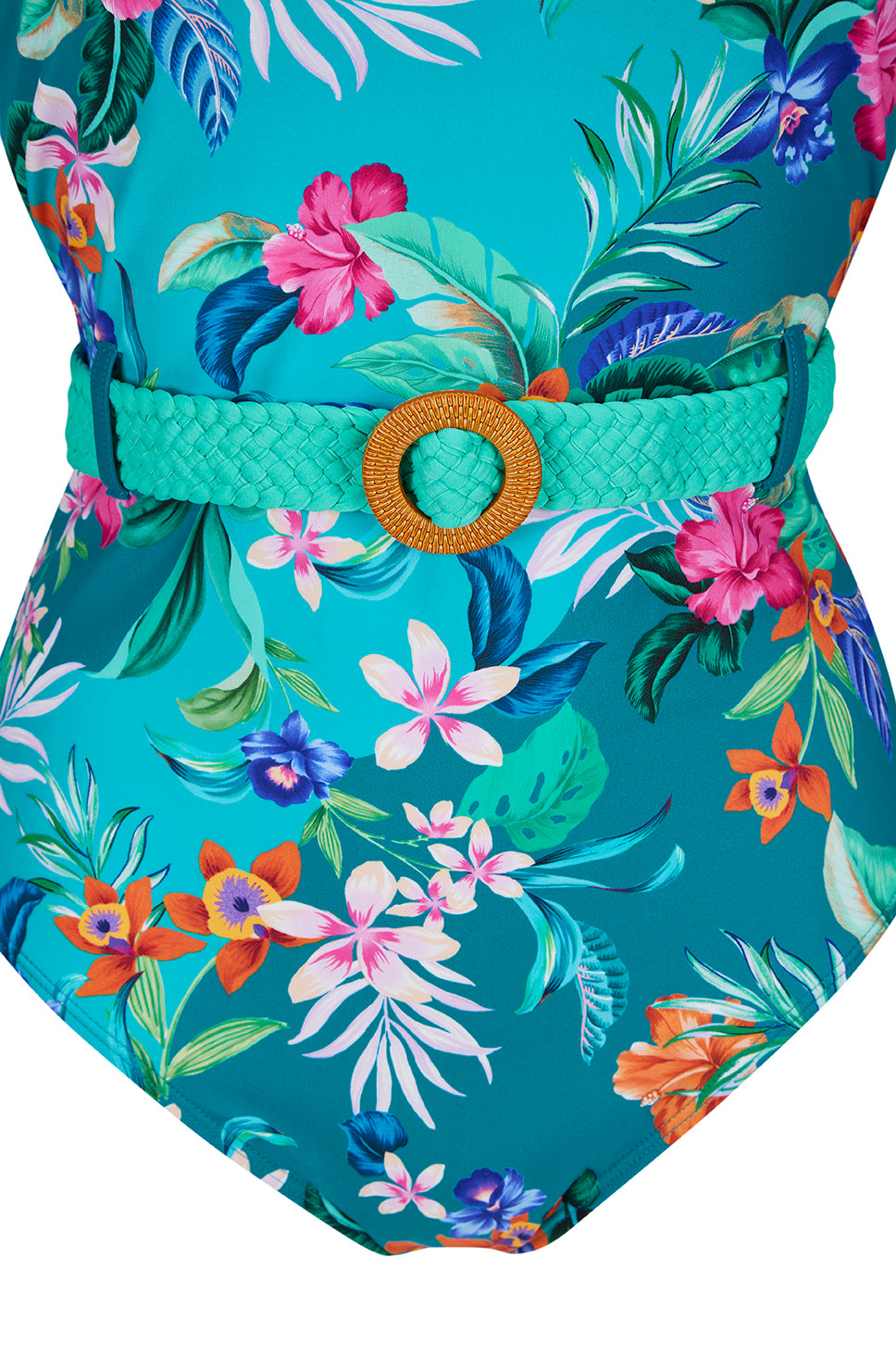 Amoena-Alvor maillot de bain une pièce à encolure haute turquoise/multi