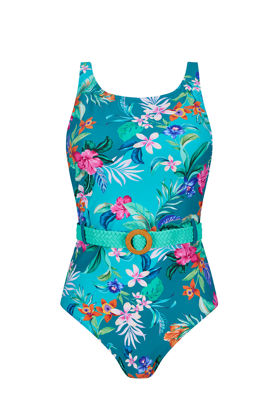 Amoena-Alvor maillot de bain une pièce à encolure haute turquoise/multi