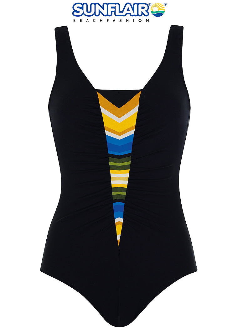 Sunflair-Maillot de bain une pièce sculptant noir/multi