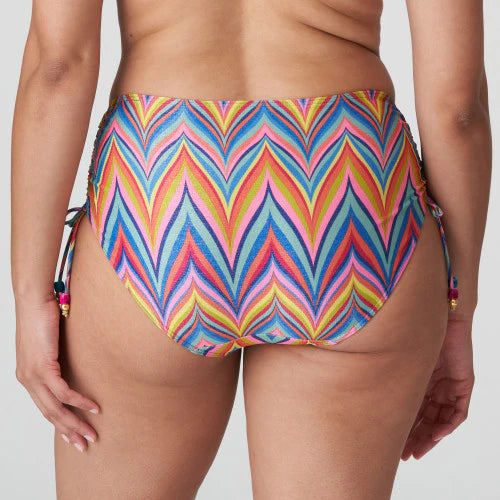 Primadonna Swim-Kea slip taille haute à ficelles rainbow paradise