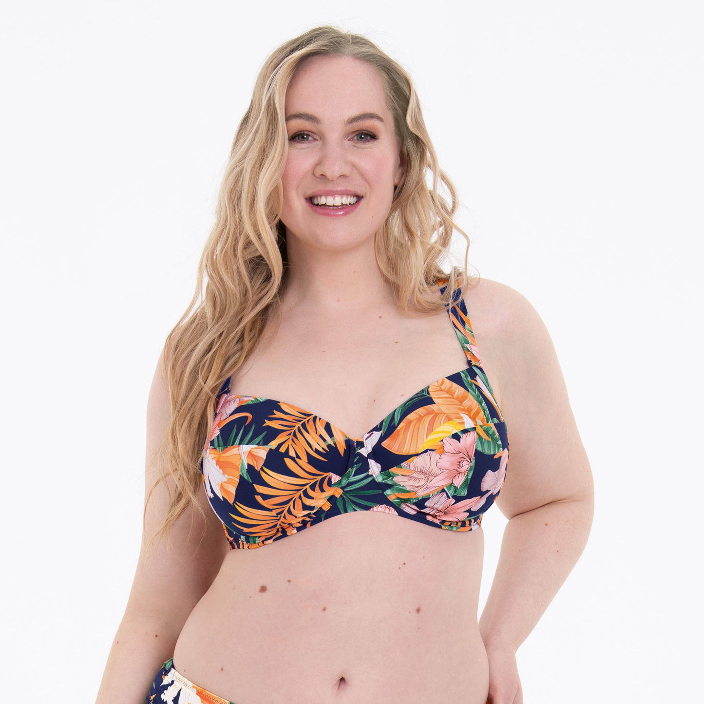 Rosa Faia-haut de bikini bleu lagon