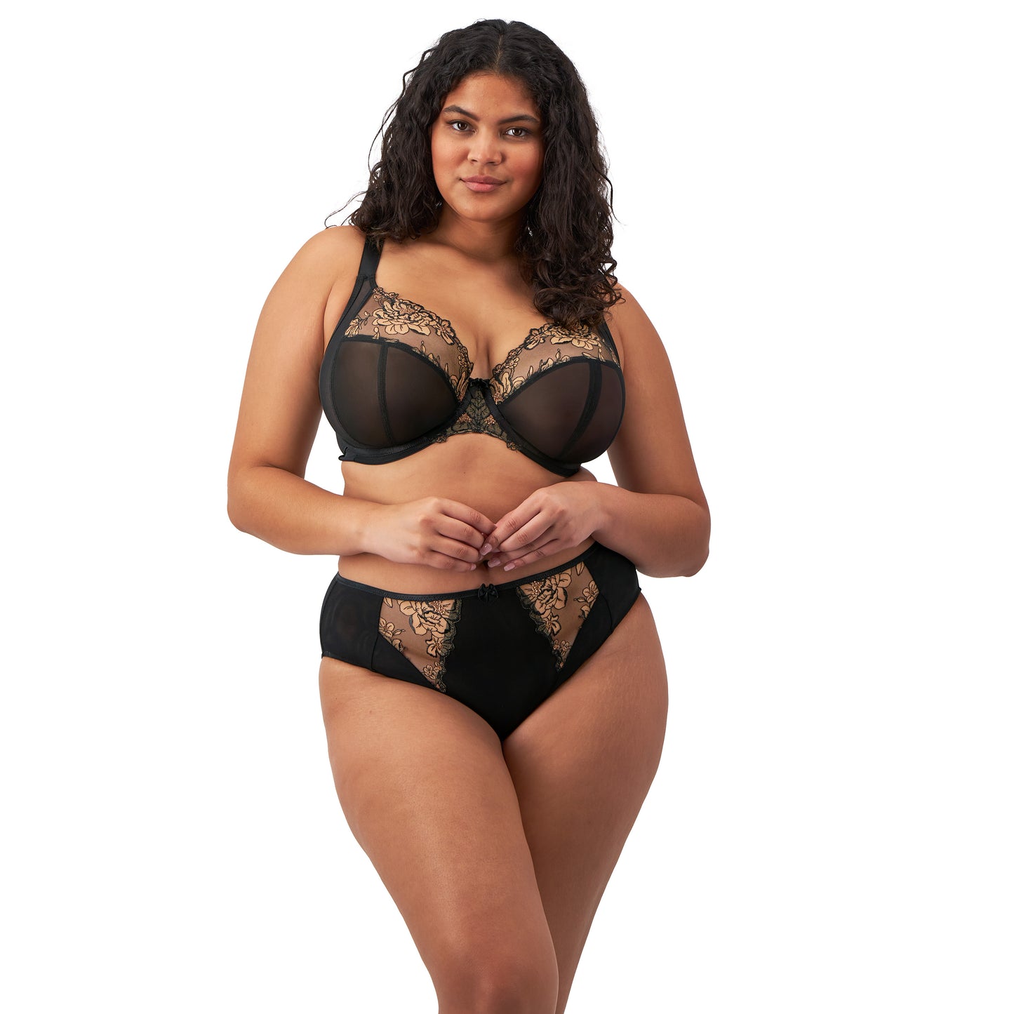 Elomi-Teagan soutien-gorge plongeant à armatures noir/amande