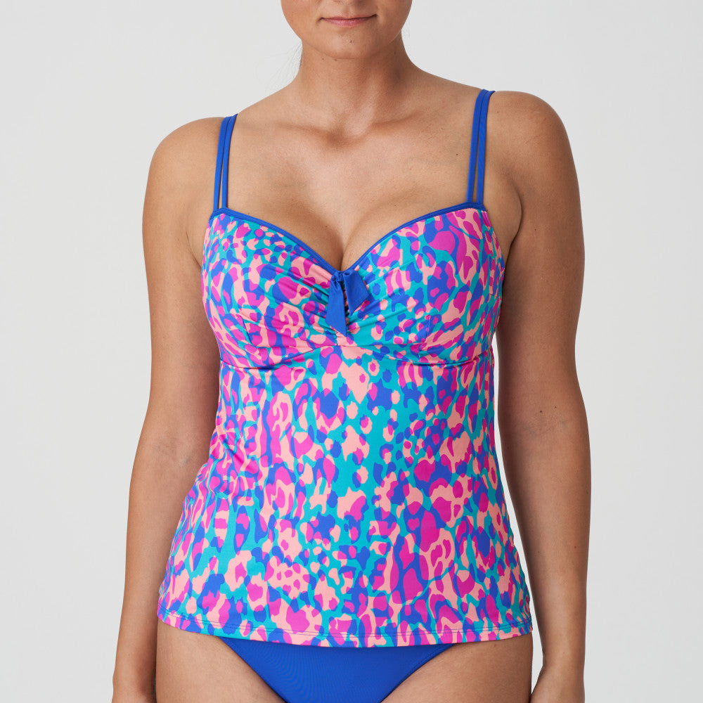 Primadonna Swim-Karpen haut de tankini emboîtant rembourré bleu électrique