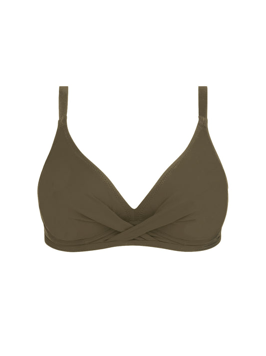 Antigel-La Chiquissima haut de bikini triangle avec armature kaki chic