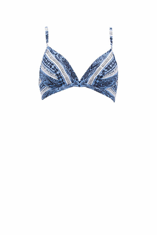 Olympia-Haut de bikini avec armatures bleu/blanc