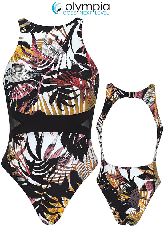 Olympia-Maillot de bain une pièce sans armature dos nu noir/multi 10