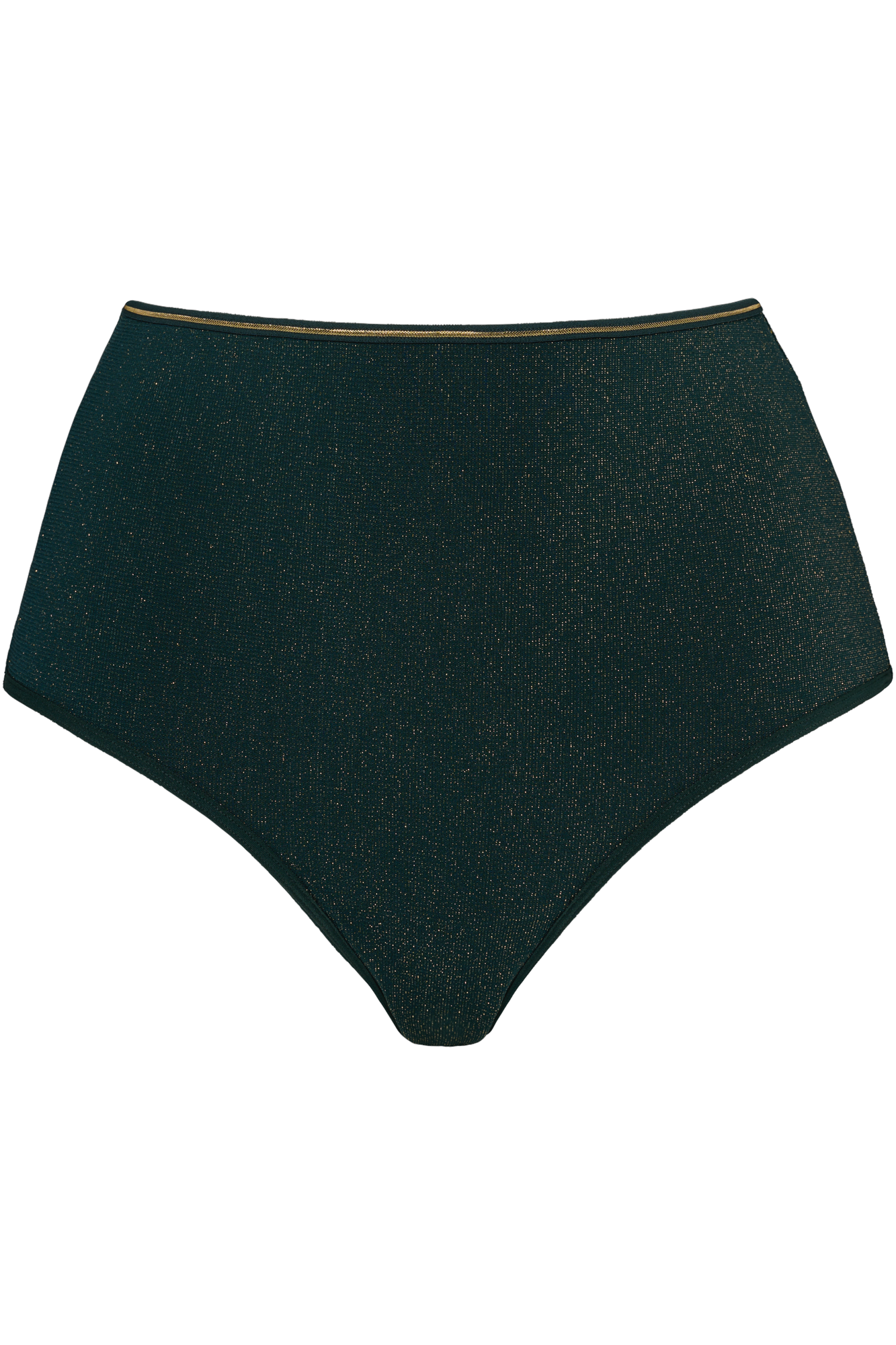 Marlies Dekkers-Dame de Paris culotte taille haute lurex vert forêt/doré