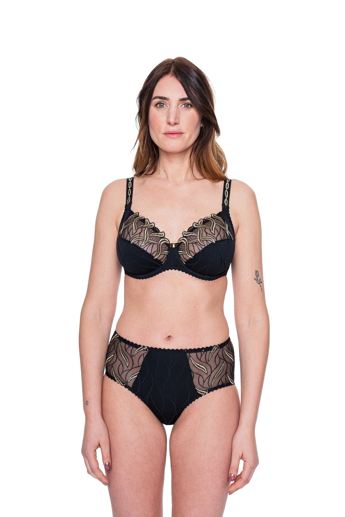 Louisa Bracq-Julia soutien-gorge emboîtant avec armatures noir/or