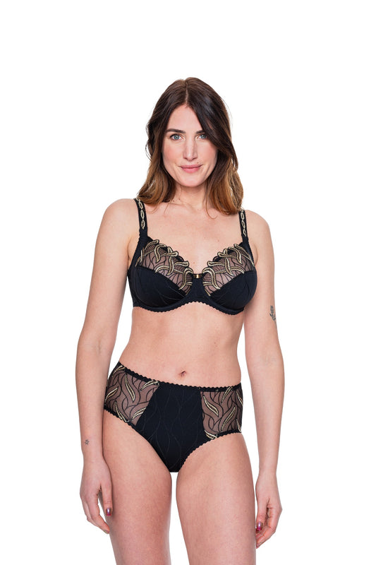 Louisa Bracq-Julia soutien-gorge emboîtant avec armatures noir/or