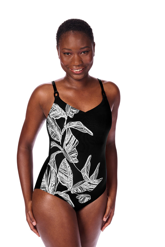 Amoena-Lanzarote maillot de bain une pièce sans armature noir/blanc