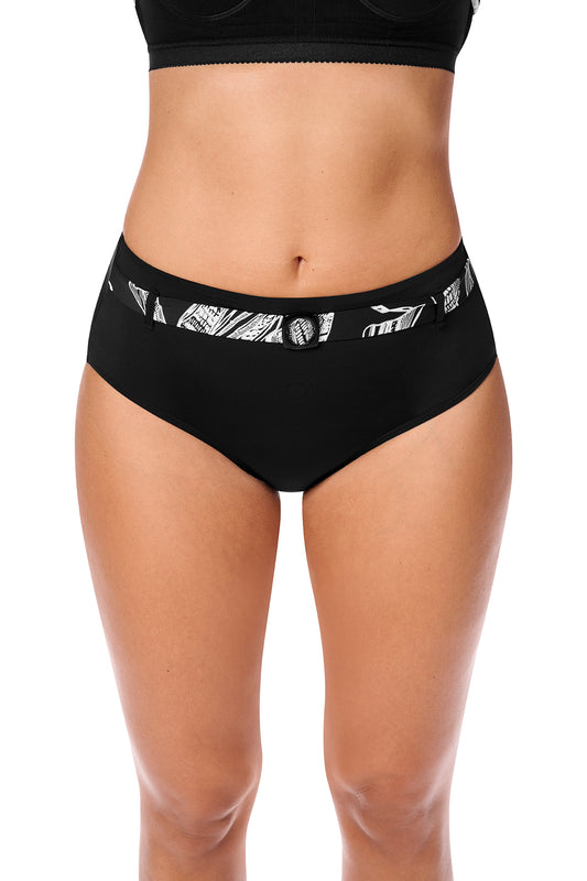 Amoena-Lanzarote culotte taille haute noir/blanc