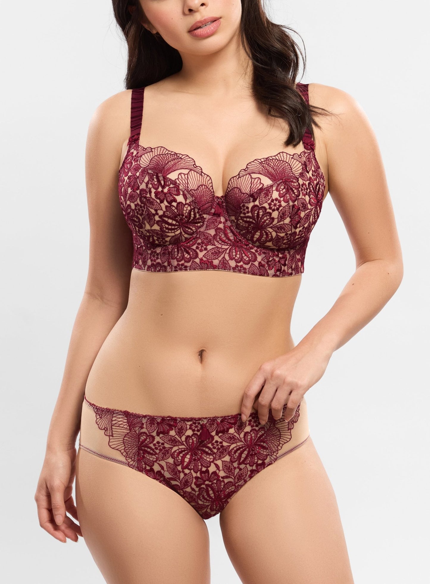 Empreinte - Agathe soutien - gorge bustier avec armatures Amarante - Juste Pour Vous
