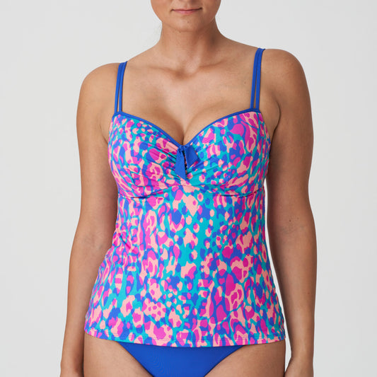 Primadonna Swim-Karpen haut de tankini emboîtant rembourré bleu électrique
