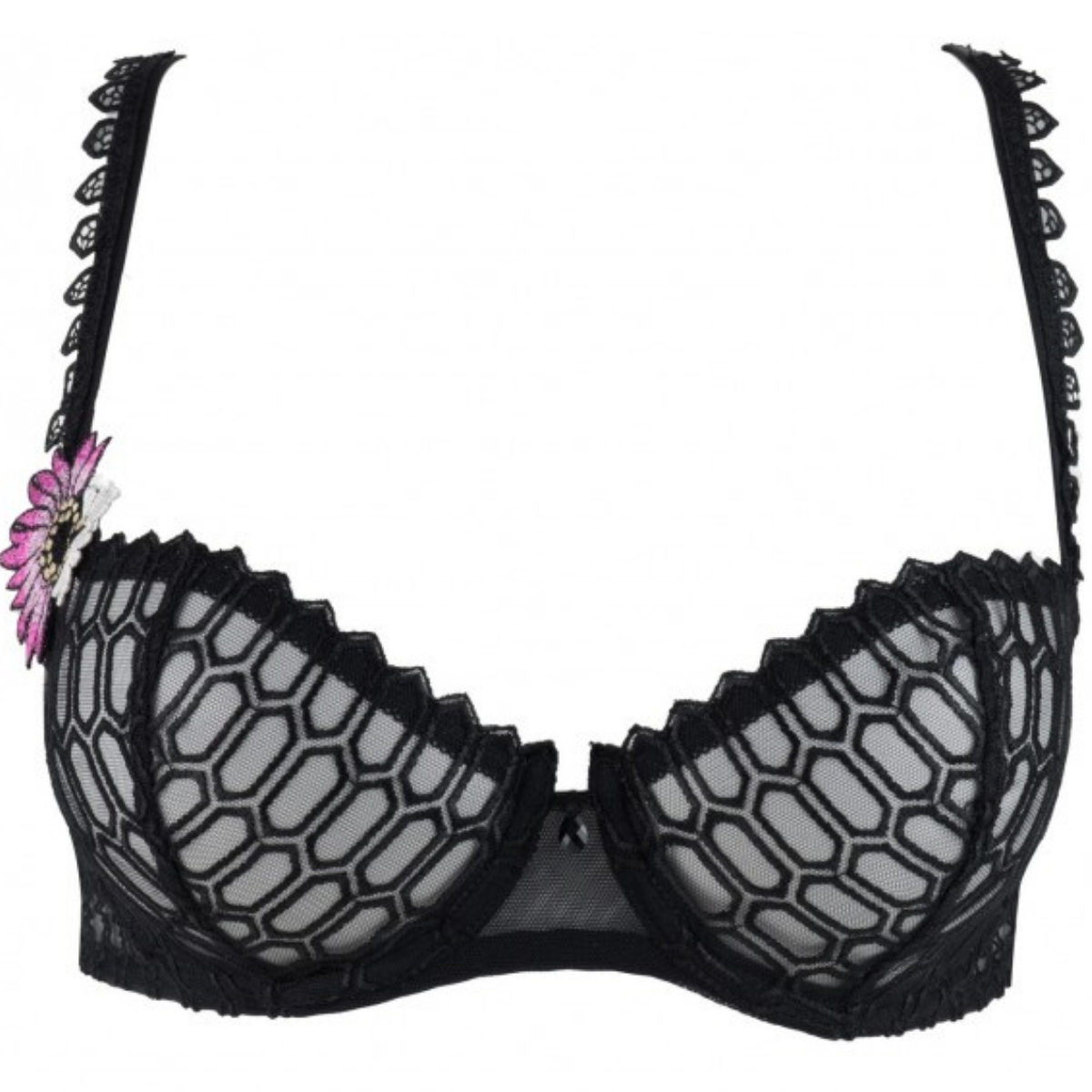 Louisa Bracq-Flower Power soutien-gorge corbeille avec armatures noir