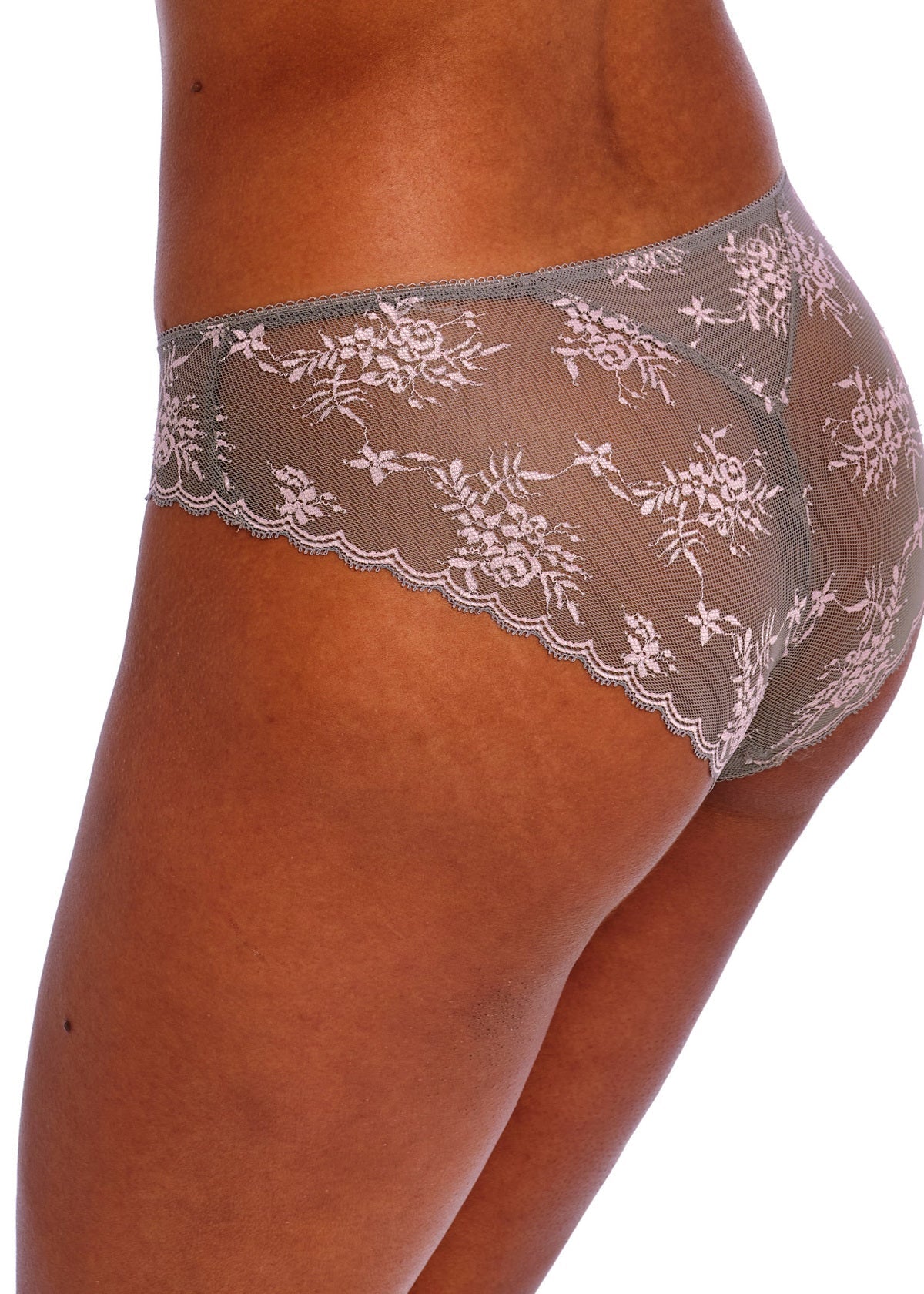 Freya - Offbeat Decadence culotte gris/rose - Juste Pour Vous