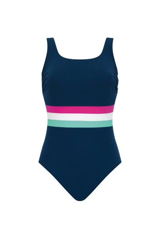 Sunmarin - Maillot de bain une pièce en polyester bleu nuit/multi - Juste Pour Vous
